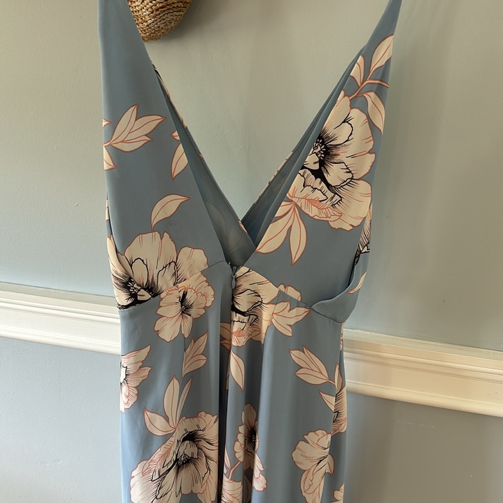 Lush Blue maxi Dress with white florals - Picture 4 of 6